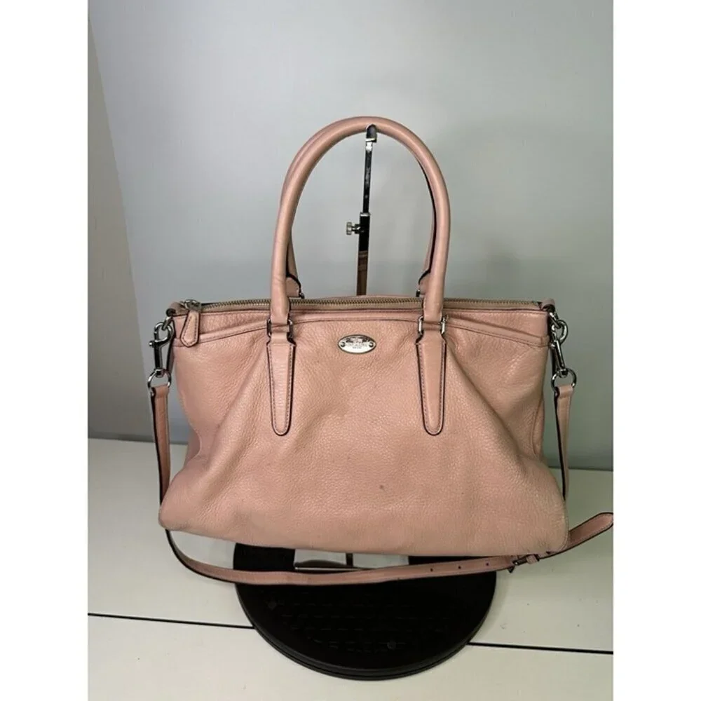 Coach Morgan Satchel Pink Pebbled Leather Shoulder Bag